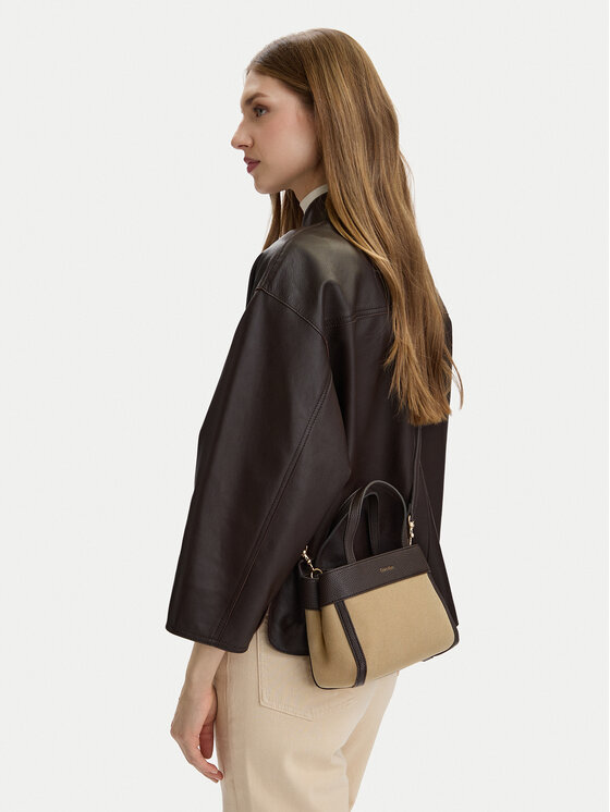 Calvin Klein Τσάντα Calvin Klein Ck Canvas Mini Tote Crossbody LV04F3504G Καφέ