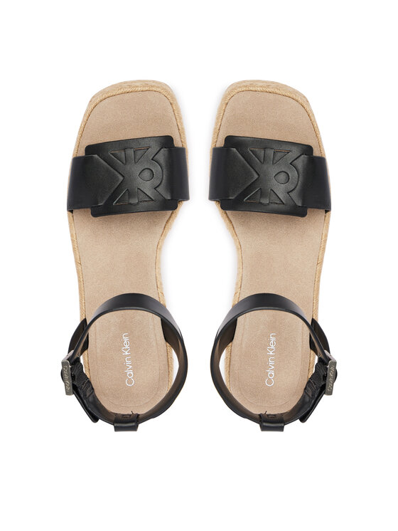 Calvin Klein Εσπαντρίγιες Calvin Klein Wedge Espad 70 Embl Lth HW0HW02897 Μαύρο