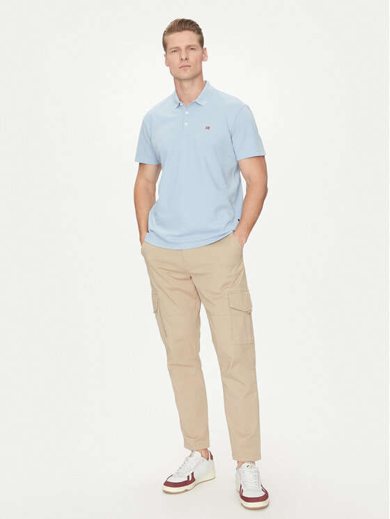 Napapijri Napapijri Polo majica Ealis NP0A4H8B Svetlo modra Regular Fit