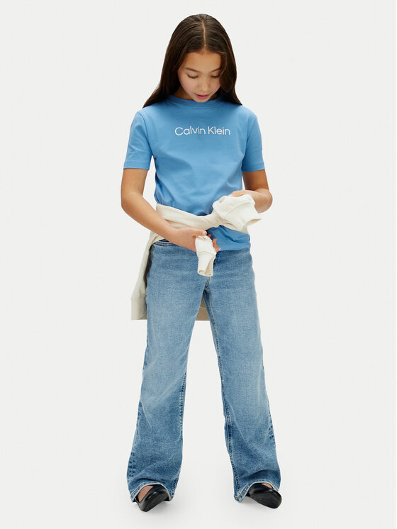 Calvin Klein Jeans Calvin Klein Jeans Camiseta Inst Logo LV1CKSJA29 Azul Regular Fit