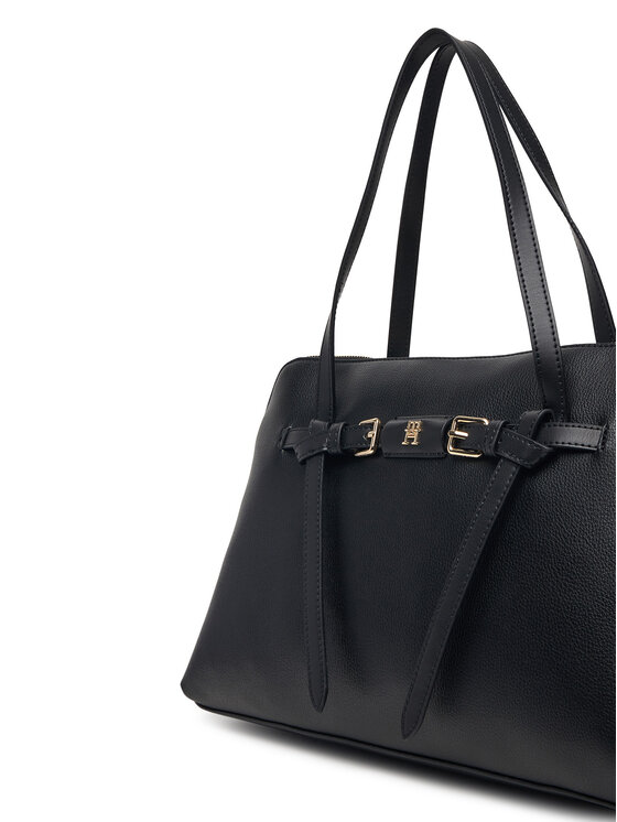 Tommy Hilfiger Borsetta Tommy Hilfiger Th Buckle Tote AW0AW19032 Nero