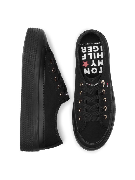 Tommy Hilfiger Tenisówki Tommy Hilfiger Corporate Flatform Sneaker FW0FW02456 Czarny