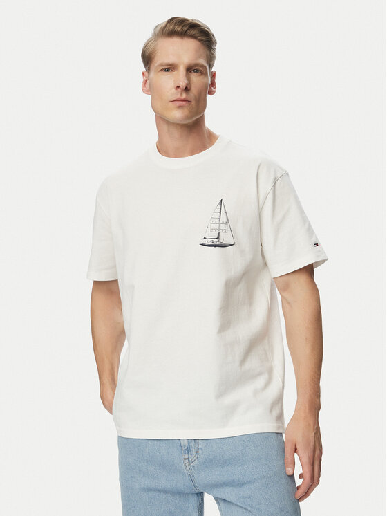 Tommy Jeans Tommy Jeans Camiseta Sailboat DM0DM23184 Blanco Regular Fit