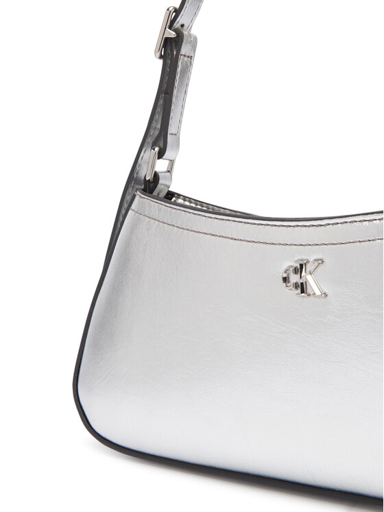 Calvin Klein Borsetta Calvin Klein Ck Metallic Small Shoulder Bag LV04F3304G Argento