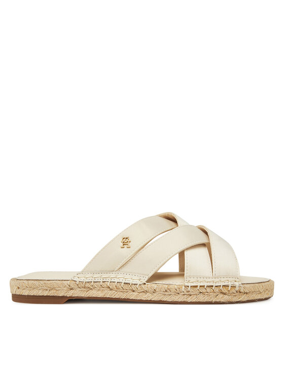 Tommy Hilfiger Espadrile Tommy Hilfiger Satin Espadrille Mule FW0FW08502 Bej