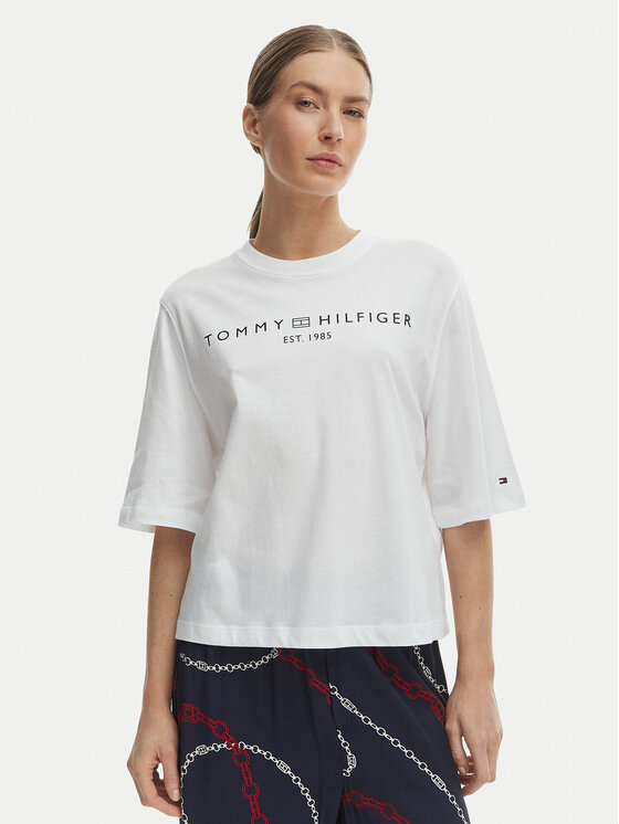 Tommy Hilfiger Tommy Hilfiger Camiseta WW0WW47811 Blanco Relaxed Fit