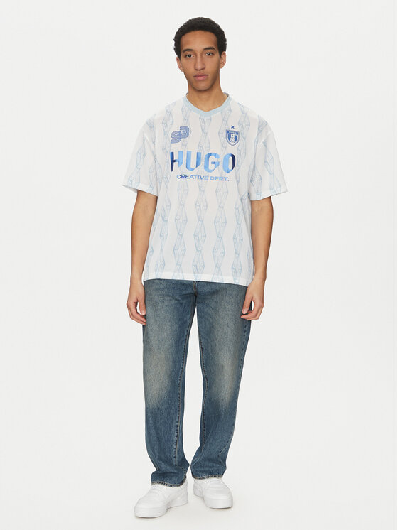 HUGO HUGO Футболка Notbal 50536080 Білий Oversize