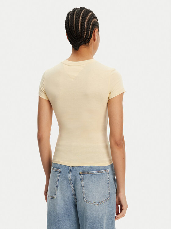 Tommy Jeans Tommy Jeans T-shirt Tonal Linear DW0DW20315 Giallo Slim Fit
