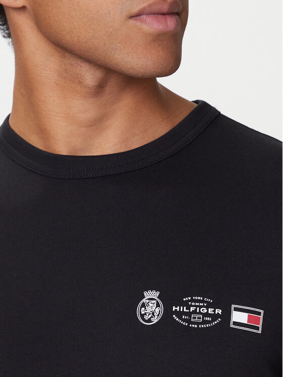 Tommy Hilfiger Tommy Hilfiger Camiseta MW0MW40011 Negro Regular Fit