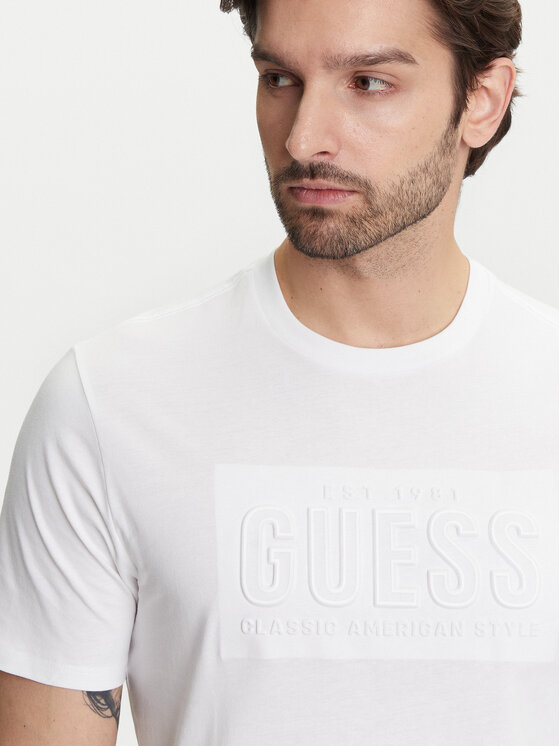 Guess Guess Majica M5YI44 KBW41 Bela Regular Fit