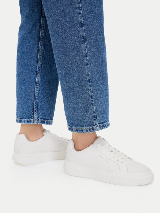 Calvin Klein Sportcipők Calvin Klein Chunky Cupsole Laceup Lth Bt Aop YW0YW02036 Fehér