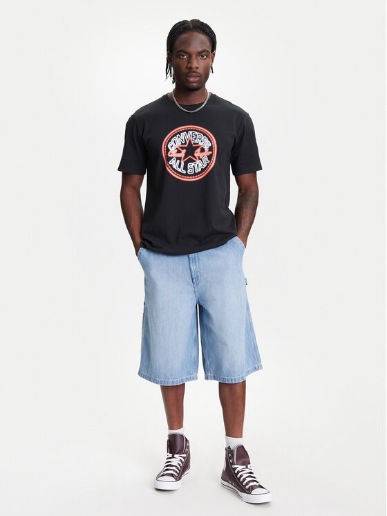 Converse Converse T-shirt Neon Sign All Star Patch 10027722-A01 Nero Regular Fit