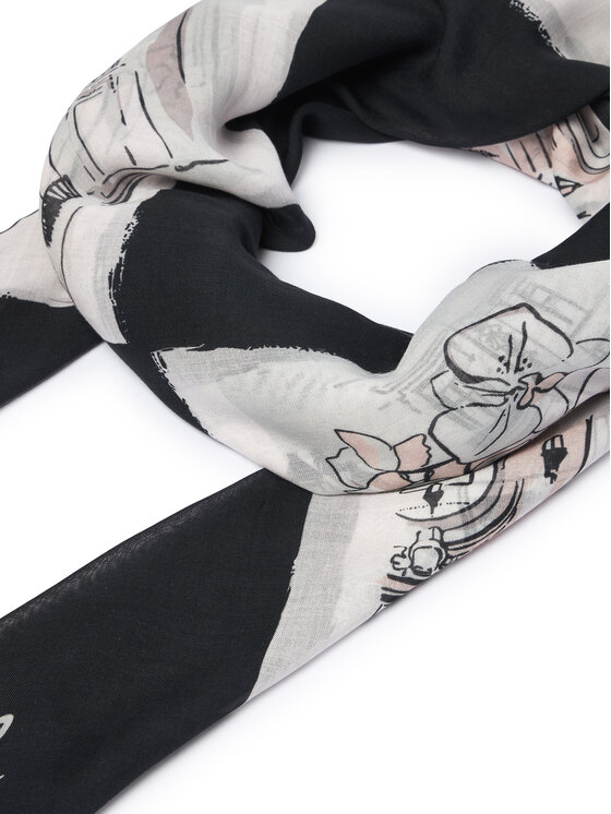 KARL LAGERFELD Šátek KARL LAGERFELD B3W33021 Tmavě šedá