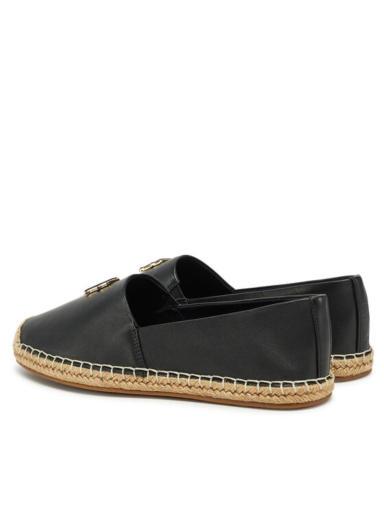 Tommy Hilfiger Еспадрили Tommy Hilfiger Th Logo Leather Espadrille FW0FW08540 Черен