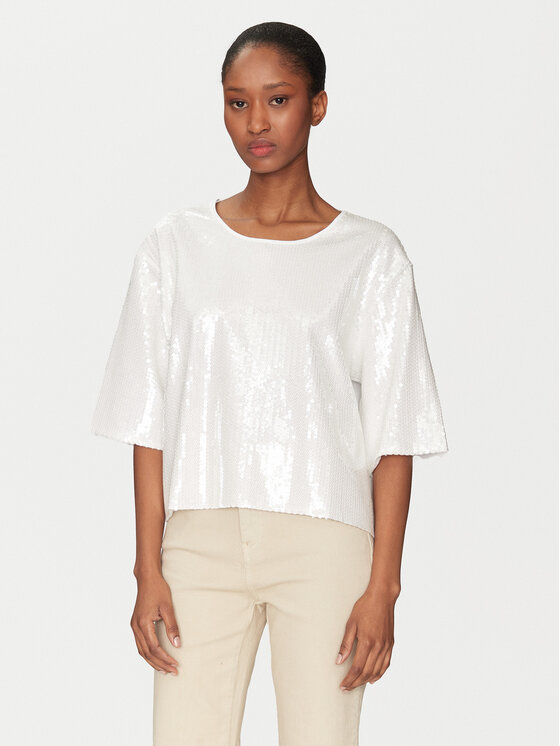 Marella Marella Футболка Gardone 2513971024 Écru Boxy Fit