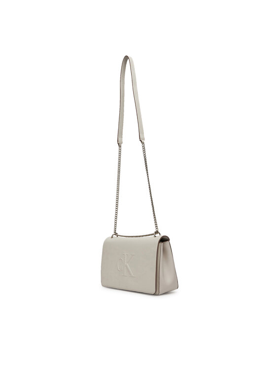 Calvin Klein Jeans Ročna torba Calvin Klein Jeans Sculpted Ew Flap25 Shoulder Bag LV04K3035G Bela