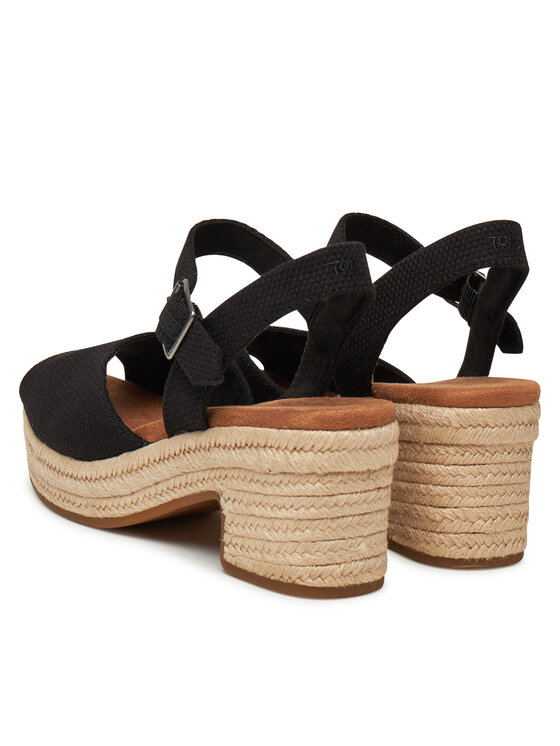 Toms Espadrilky Toms Isla Peep Toe 10021982 Čierna