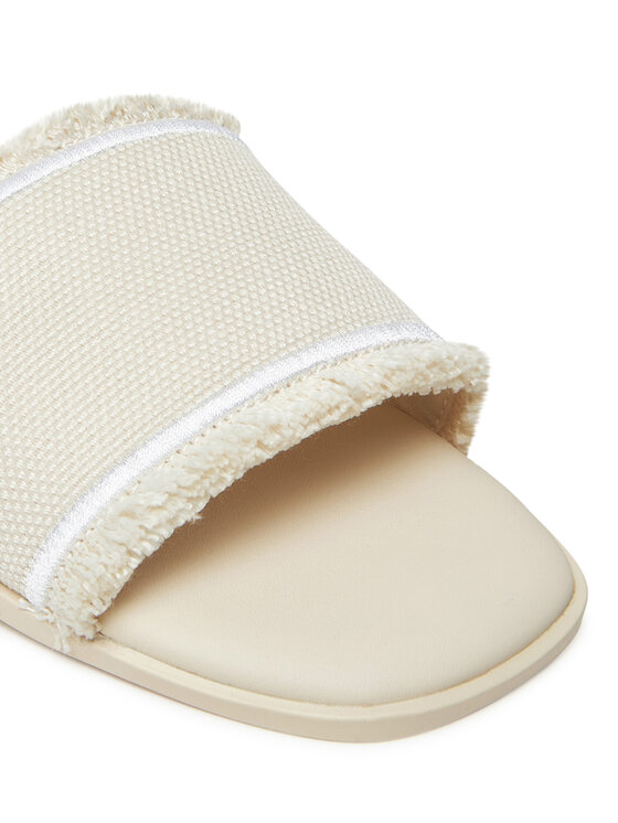 Tommy Hilfiger Natikače Tommy Hilfiger Fringe Canvas Flat Sandal FW0FW08908 Bež