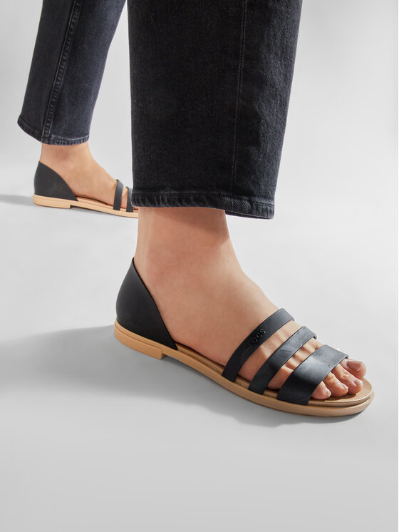 Crocs Sandali Crocs Tulum Open Flat W 206109 Nero