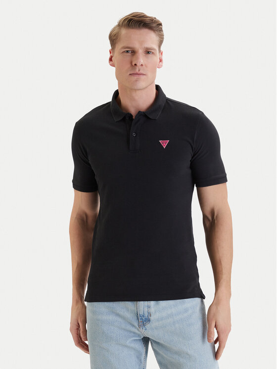 Guess Guess Поло F6GP03 K9WF1 Чорний Slim Fit