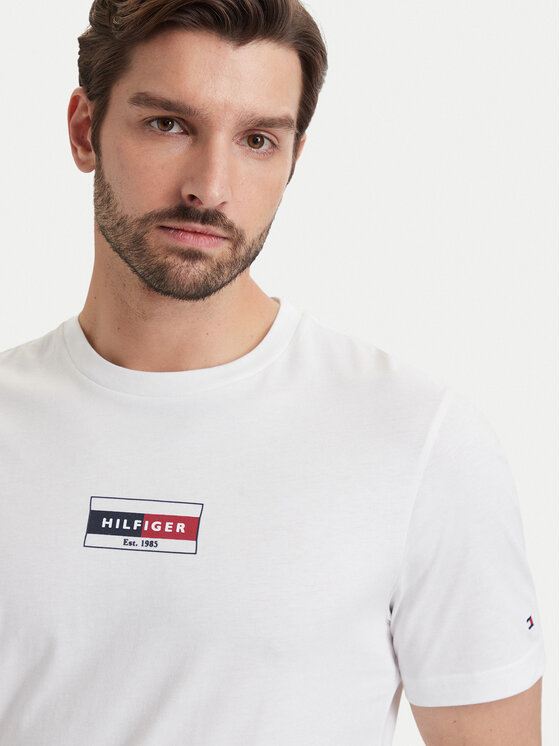 Tommy Hilfiger Tommy Hilfiger Camiseta Brand Love MW0MW44882 Blanco Regular Fit