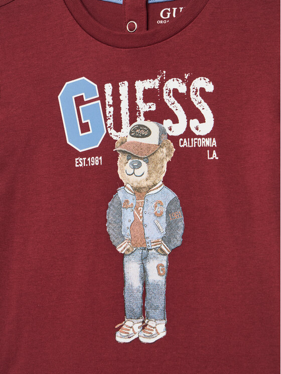 Guess Guess Футболка N5YI22 K8HM4 Бордовий Regular Fit