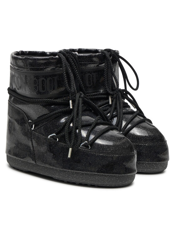 Moon Boot Sniega zābaki Moon Boot Icon Low Glitter 80D1409440 Melns