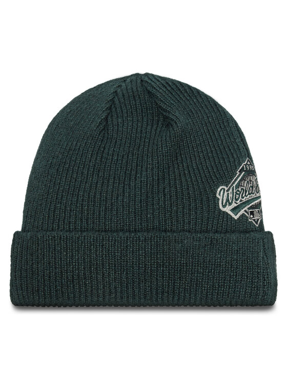 New Era Шапкa New Era Atlanta Braves World Series Patch Cuff Knit Beanie 60580730 Зелений
