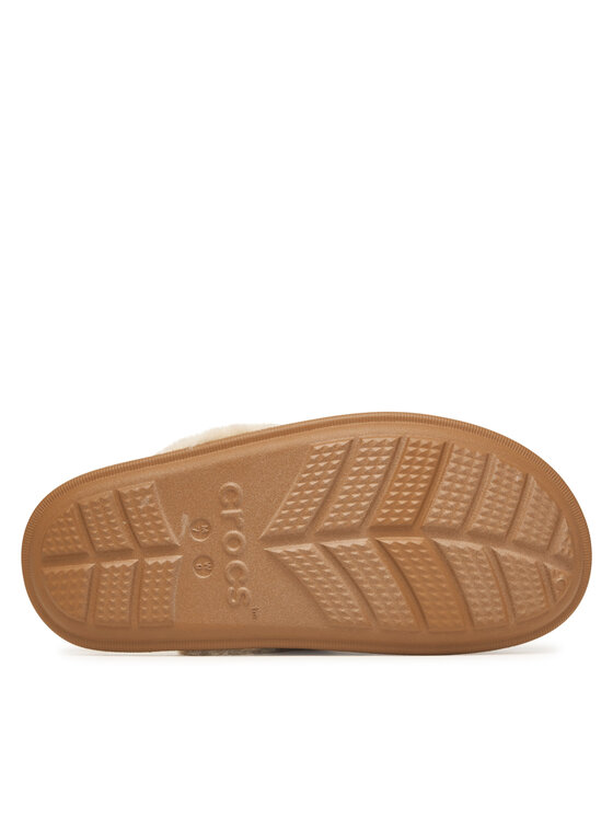 Crocs Тапочки Crocs Classic Fuzz Scuff 212143 Коричневий