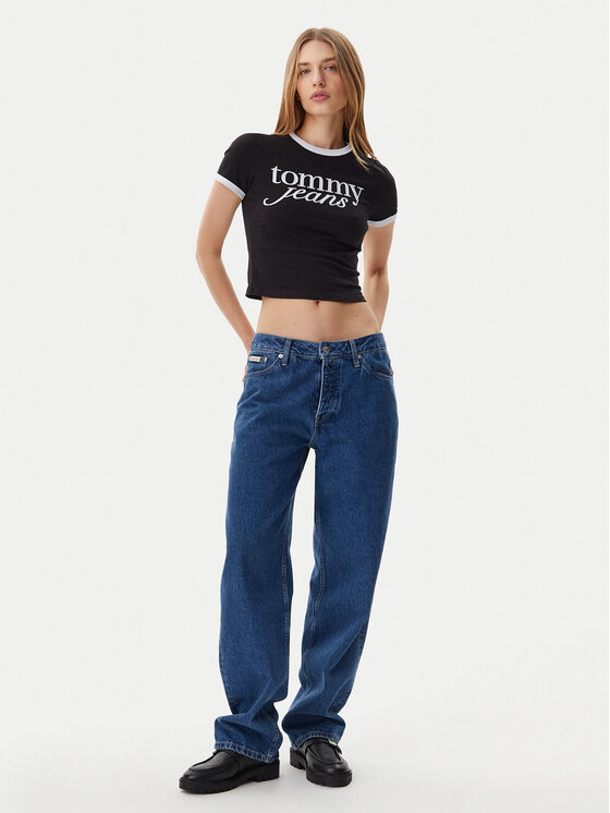 Tommy Jeans Tommy Jeans T-shirt Script Ringer DW0DW20631 Nero Slim Fit