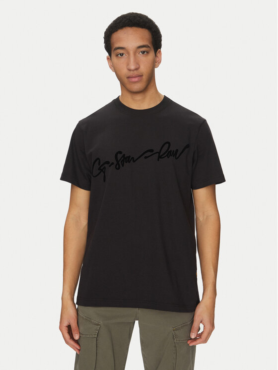 G-STAR G-Star Raw Футболка Floock G-Script D25148-C784 Чорний Regular Fit
