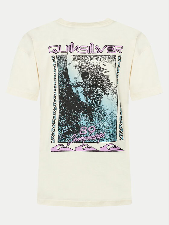 Quiksilver Quiksilver T-shirt Back Flash EQYZT07605 Écru Regular Fit