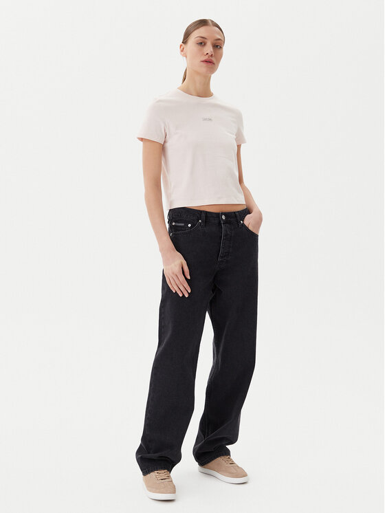 Calvin Klein Jeans Calvin Klein Jeans Marškinėliai Placed Institutional J20J225524 Rožinė Slim Fit