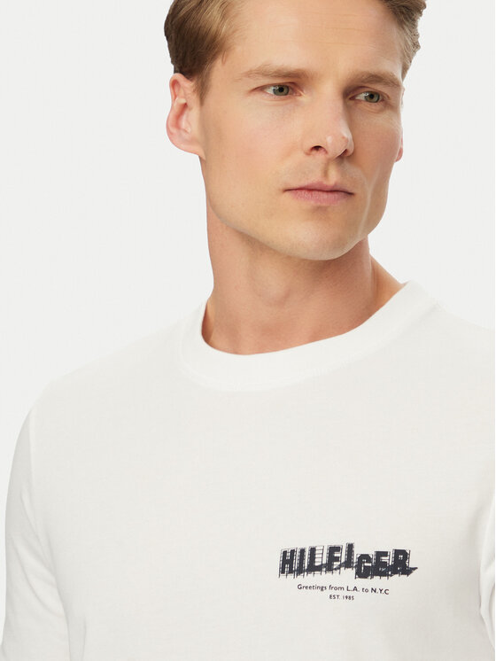 Tommy Hilfiger Tommy Hilfiger Camiseta Logo Graphic MW0MW42389 Blanco Regular Fit