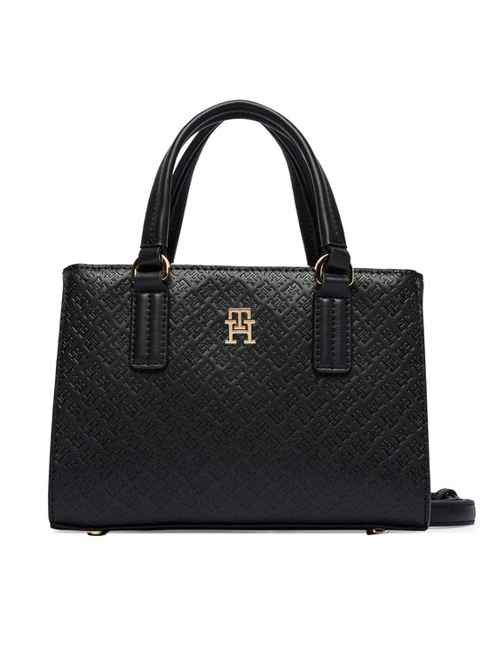 Tommy Hilfiger Ročna torba Tommy Hilfiger Th Daily Mini Tote Mono AW0AW18416 Črna