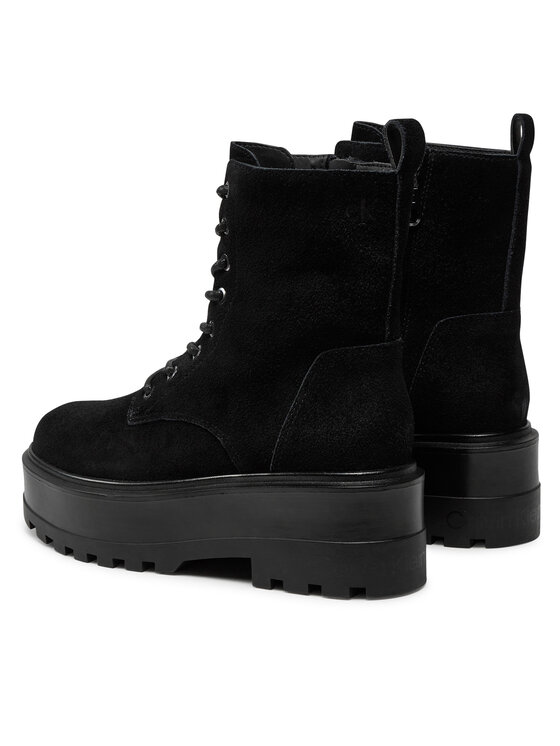 Calvin Klein Jeans Scarponcini Calvin Klein Jeans Flatform Zip Laceup Mg S YW0YW01554 Nero