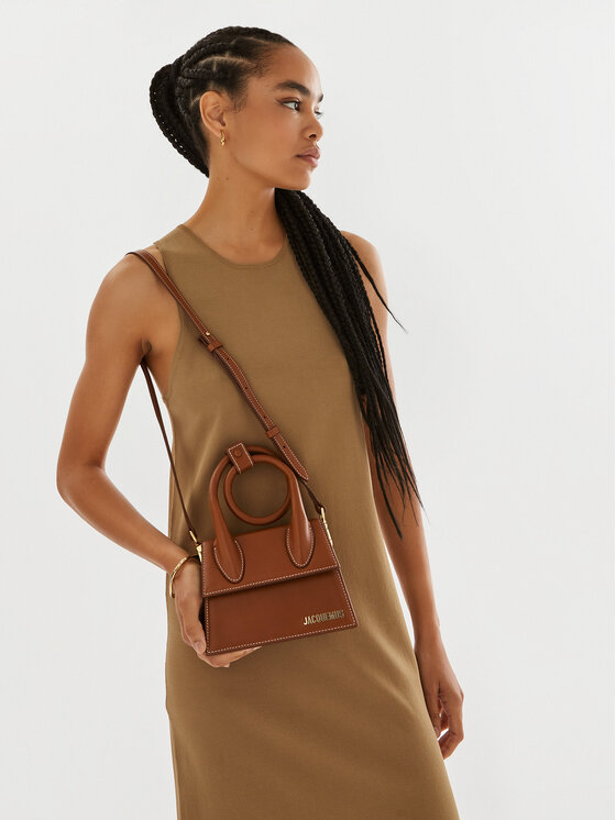 JACQUEMUS Ročna torba JACQUEMUS Le Chiquito Noeud 213BA005-3072 Rjava