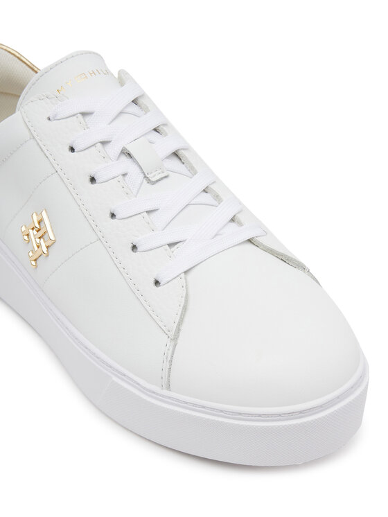 Tommy Hilfiger Sneakersy Tommy Hilfiger Platform Court Sneaker Metallics FW0FW08648 Biały