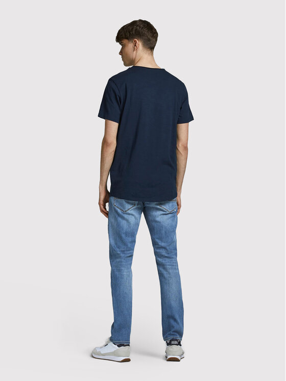 Jack & Jones Jack & Jones Marškinėliai Basher 12182498 Tamsiai mėlyna Regular Fit