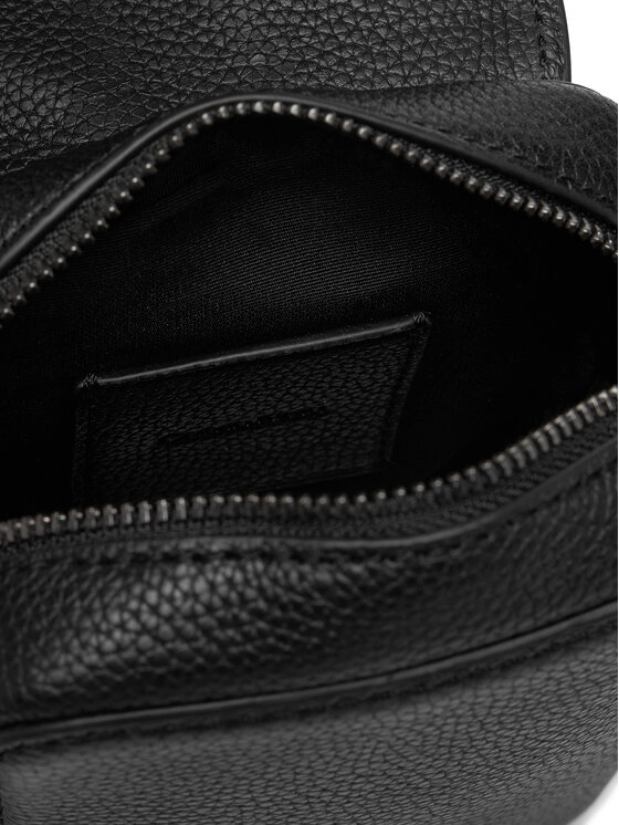 Calvin Klein Maža rankinė Calvin Klein Leather Slim Flap Reporter LV04D3323G Juoda