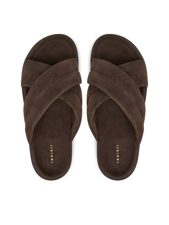 Inuikii Шльопанці Inuikii Suede Crossed 50102-500 Коричневий