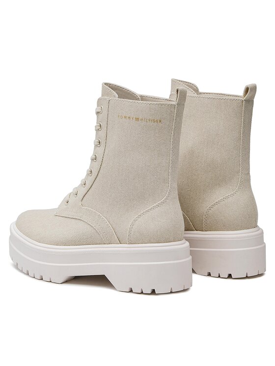 Tommy Hilfiger Scarponcini Tommy Hilfiger Feminine Essential Canvas FW0FW07357 Beige