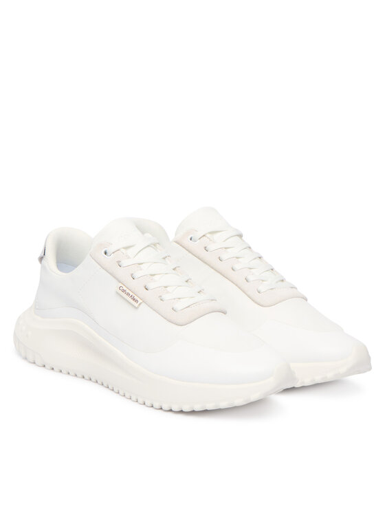 Calvin Klein Laisvalaikio batai Calvin Klein Eva Runner Lace Up Mat Mix YW0YW02016 Balta