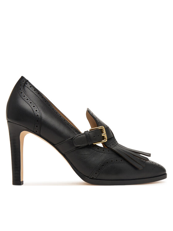 LAUREN RALPH LAUREN Félcipő LAUREN RALPH LAUREN Colleen Perforated Calfskin Kiltie Pump 802P02364002 Fekete