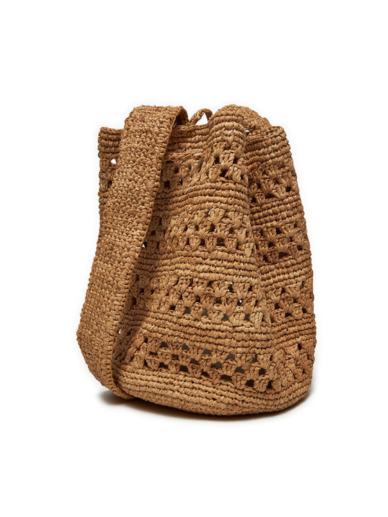 Manebi Ročna torba Manebi Handcrafted Raffia Beach Bucket Weaving V 2.2 AO Rjava