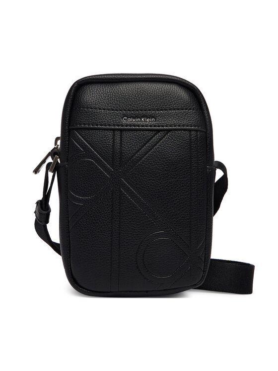 Calvin Klein Τσαντάκι Calvin Klein Emblem Aop Emboss Slim Reporter LV04D3371G Μαύρο