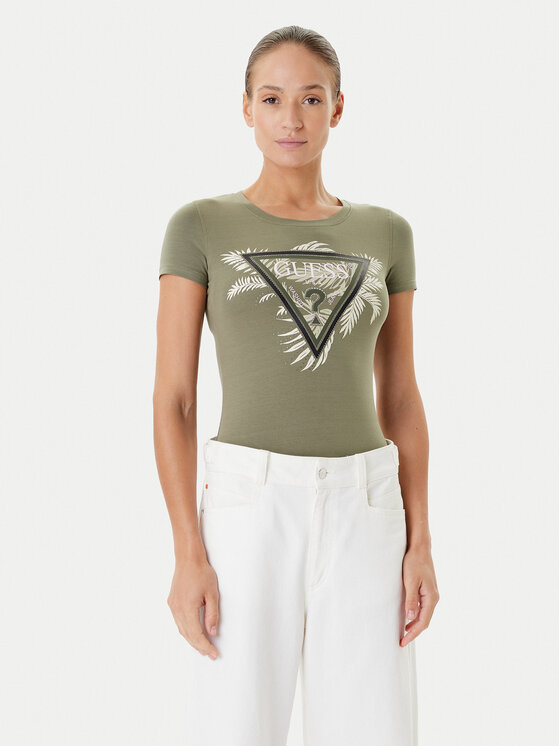 Guess Guess Majica W5YI13 J1314 Khaki Regular Fit