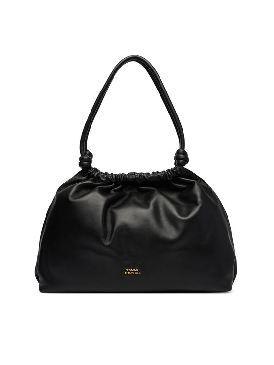 Tommy Hilfiger Soma Tommy Hilfiger Th Soft Leather Hobo AW0AW18376 Melns
