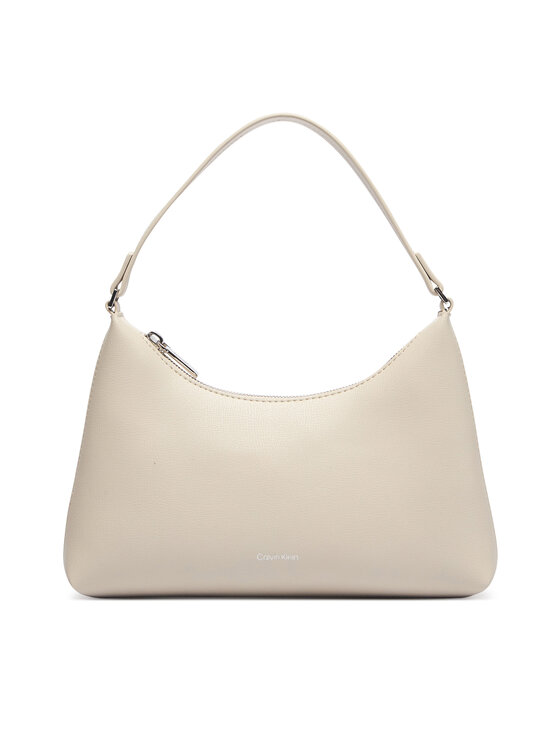 Calvin Klein Ročna torba Calvin Klein Foil Logo Small Shoulder Bag LV04F3890G Kremna