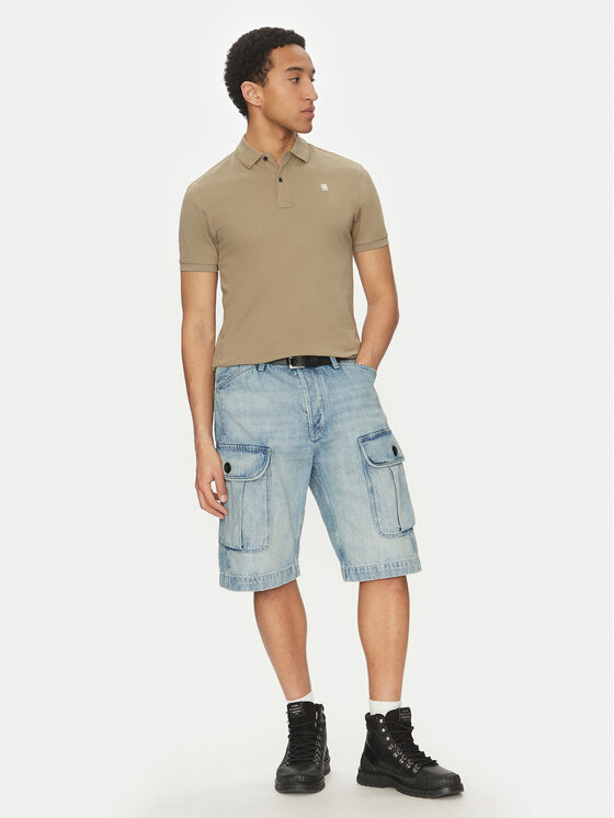 G-Star Raw G-Star Raw Polo marškinėliai Dunda D11595-5864 6057 Chaki Slim Fit